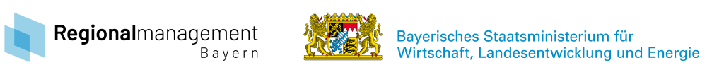 Förderhinweis Regionalmanagement Bayern und Bayerisches Staatsministerium für Wirtschaft, Landesentwicklung und Energie